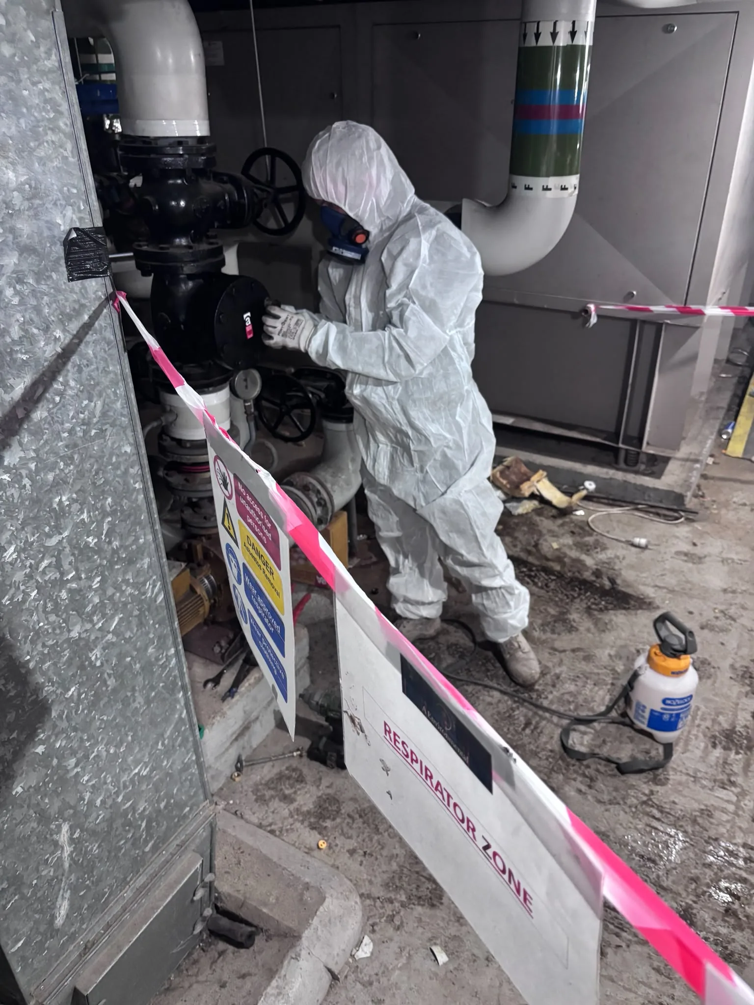 Asbestos artex removal from concrete soffit in Camberwell